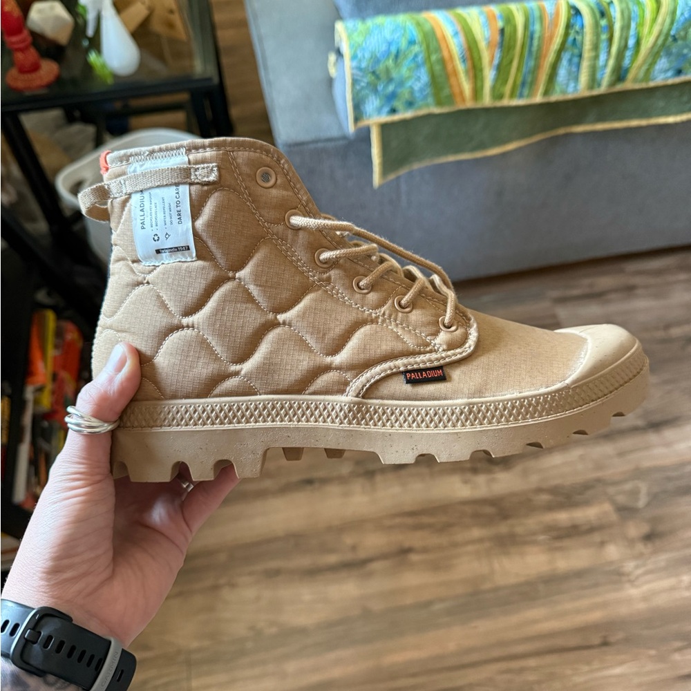 Palladium Quilted Tan Boots